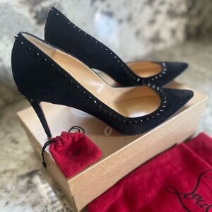 Christian Louboutin Women's Black Spike Studded Heels / Size: 40.5/ 9.5 in US